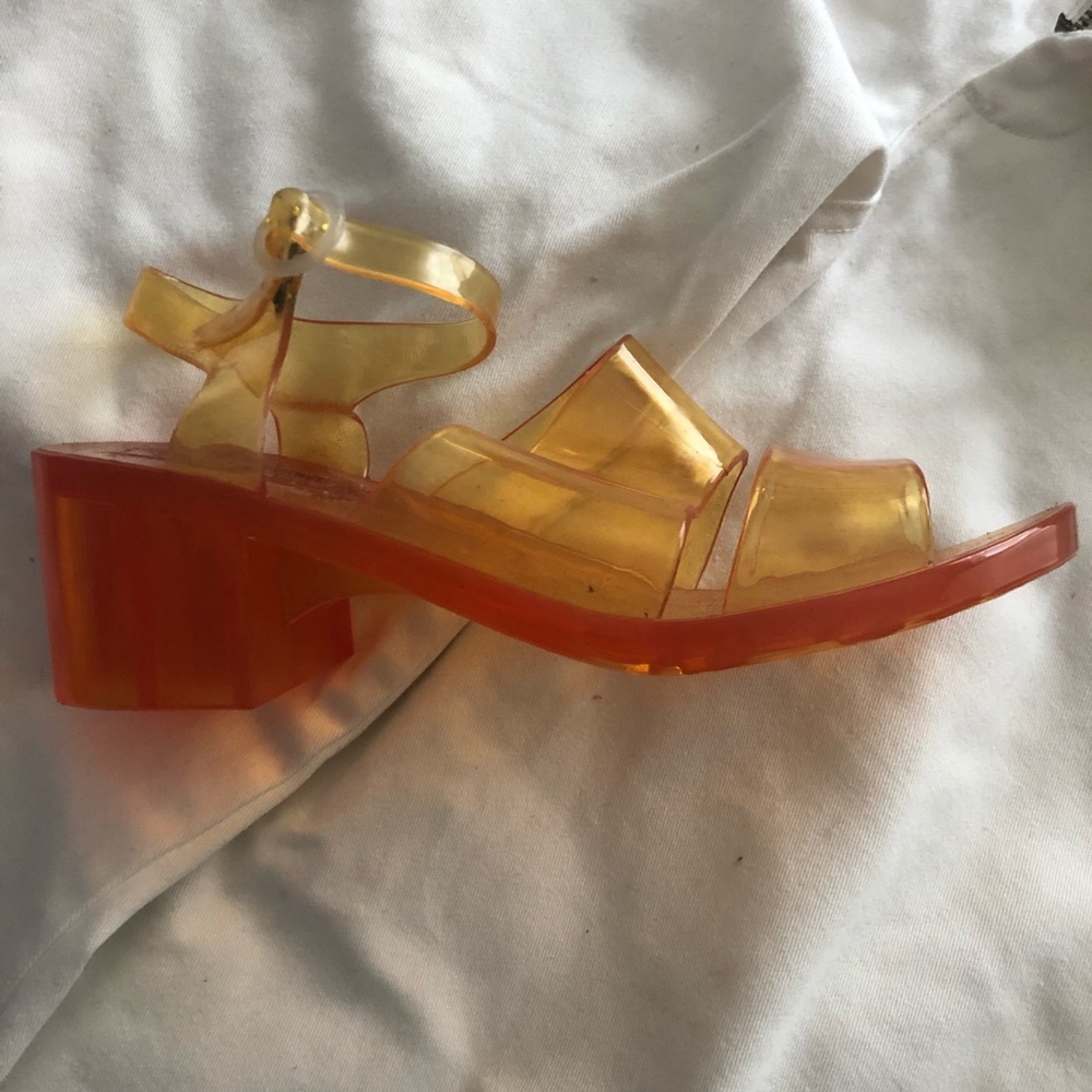 Orange jelly sandals- American Apparel